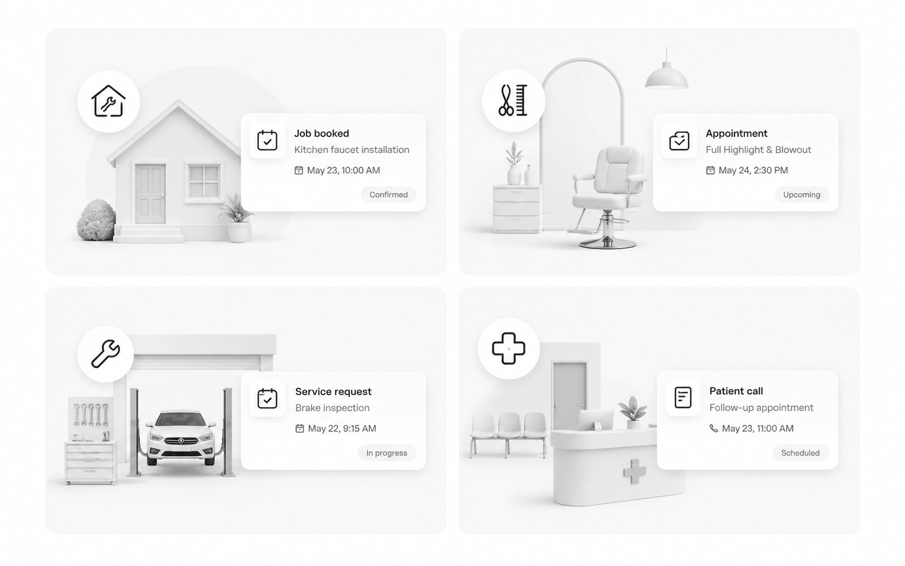 Réceptionniste IA Apantio AI planifiant des travaux de services à domicile